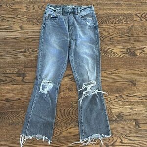 size 25, faded black color, high waisted, crop flare